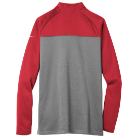 Nike NKAH6254 Therma-FIT 1/2-Zip Fleece - Gym Red/Dark Grey Heather