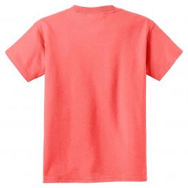 Port & Company PC099Y Youth Beach Wash Garment-Dyed Tee - Neon Coral