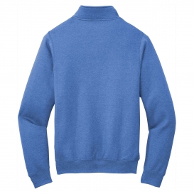 Port & Company PC78Q Core Fleece 1/4-Zip Pullover Sweatshirt - Heather Royal