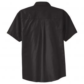 Port Authority S508 Short Sleeve Easy Care Shirt - Black/Light Stone ...