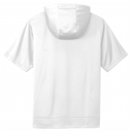 Sport-Tek ST251 Sport-Wick Fleece Short Sleeve Hooded Pullover - White