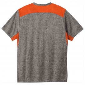 Sport-Tek ST410 PosiCharge Tri-Blend Wicking Draft Tee - Deep Orange/Dark Grey Heather