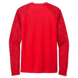 Sport-Tek ST460LS Long Sleeve Digi Camo Tee - True Red