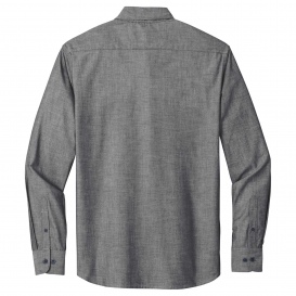 Port Authority W382 Long Sleeve Chambray Easy Care Shirt - Deep Black