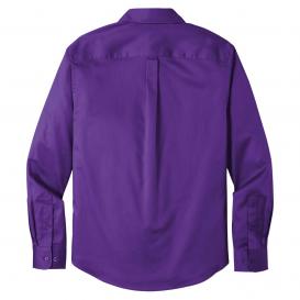 Port Authority W808 Long Sleeve SuperPro React Twill Shirt - Purple