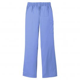 Wink WW4750 Women\'s WorkFlex Flare Leg Cargo Pocket Scrub Pants - Ceil Blue