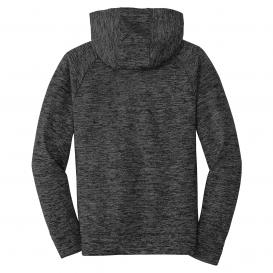 Sport-Tek YST225 Youth PosiCharge Electric Heather Fleece Hooded Pullover - Grey/Black Electric