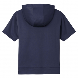 Sport-Tek YST251 Youth Sport-Wick Fleece Short Sleeve Hooded Pullover - Navy