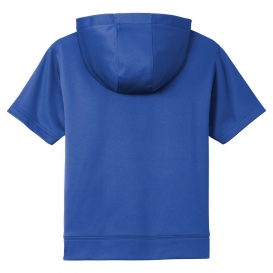 Sport-Tek YST251 Youth Sport-Wick Fleece Short Sleeve Hooded Pullover - True Royal
