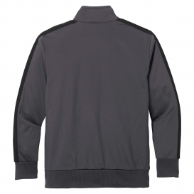 Sport-Tek YST94 Youth Full-Zip Tricot Track Jacket - Graphite Grey/Black