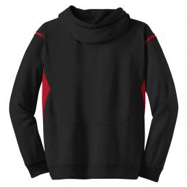 Sport-Tek F246 Tech Fleece Hooded Sweatshirt - Black/True Red