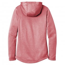Sport-Tek LST264 Ladies PosiCharge Sport-Wick Heather Fleece Hooded Pullover - Deep Red Heather