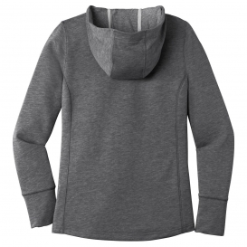 Sport-Tek LST296 Ladies PosiCharge Tri-Blend Wicking Fleece Hooded Pullover - Dark Grey Heather
