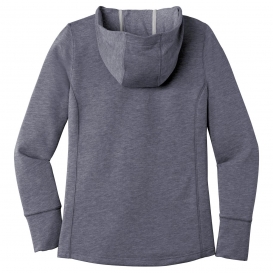 Sport-Tek LST296 Ladies PosiCharge Tri-Blend Wicking Fleece Hooded Pullover - True Navy Heather