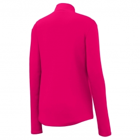 Sport-Tek LST357 Ladies PosiCharge Competitor 1/4-Zip Pullover- Pink Raspberry