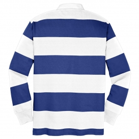 Sport-Tek ST301 Classic Long Sleeve Rugby Polo - True Royal/White