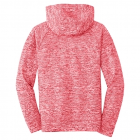 Sport-Tek YST225 Youth PosiCharge Electric Heather Fleece Hooded Pullover - Deep Red Electric