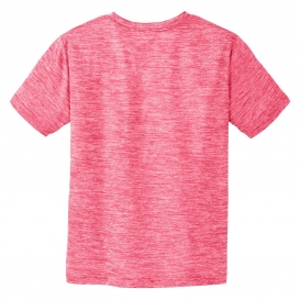 Sport-Tek YST390 Youth PosiCharge Electric Heather Tee - Power Pink Electric