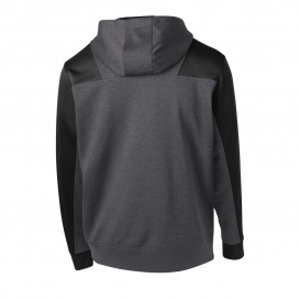 Sport-Tek ST249 Colorblock Tech Fleece 1/4-Zip Hooded Sweatshirt - Graphite Heather/Black