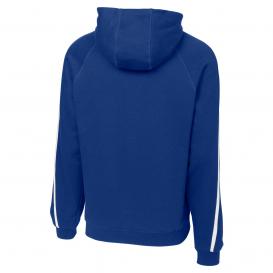 Sport-Tek ST265 Sleeve Stripe Pullover Hooded Sweatshirt - True Royal/White