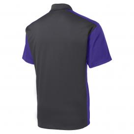 Sport-Tek ST652 Colorblock Micropique Sport-Wick Polo - Iron Grey/Purple