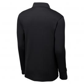 Sport-Tek ST657 Long Sleeve Micropique Sport-Wick Polo - Black | Full ...