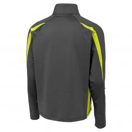 Sport-Tek ST851 Sport-Wick Stretch 1/2-Zip Colorblock Pullover - Charcoal Grey/Charge Green