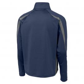 Sport-Tek ST851 Sport-Wick Stretch 1/2-Zip Colorblock Pullover - True Navy/Charcoal Grey