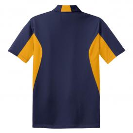 Sport-Tek TST655 Tall Side Blocked Micropique Sport-Wick Polo - True Navy/Gold