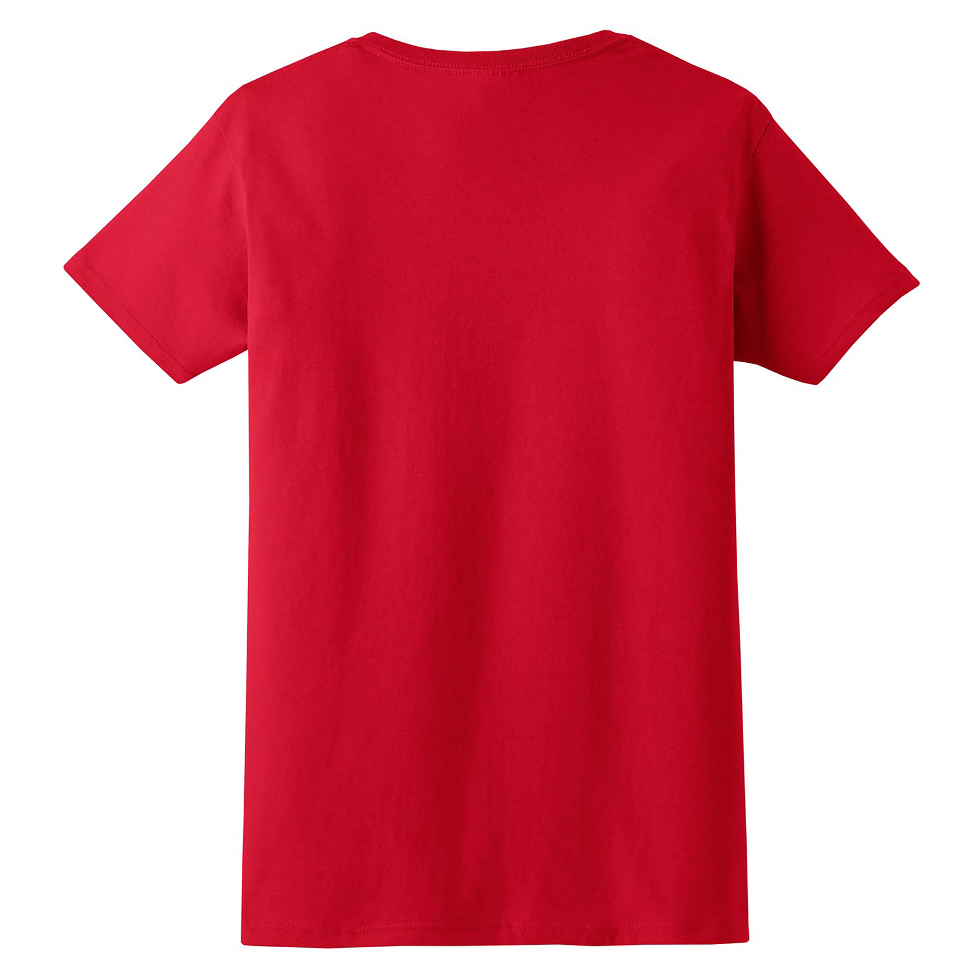 Gildan Ladies T-Shirt - 100% Cotton, Classic Fit, Seamless Collar, Red, Size XL - View #4