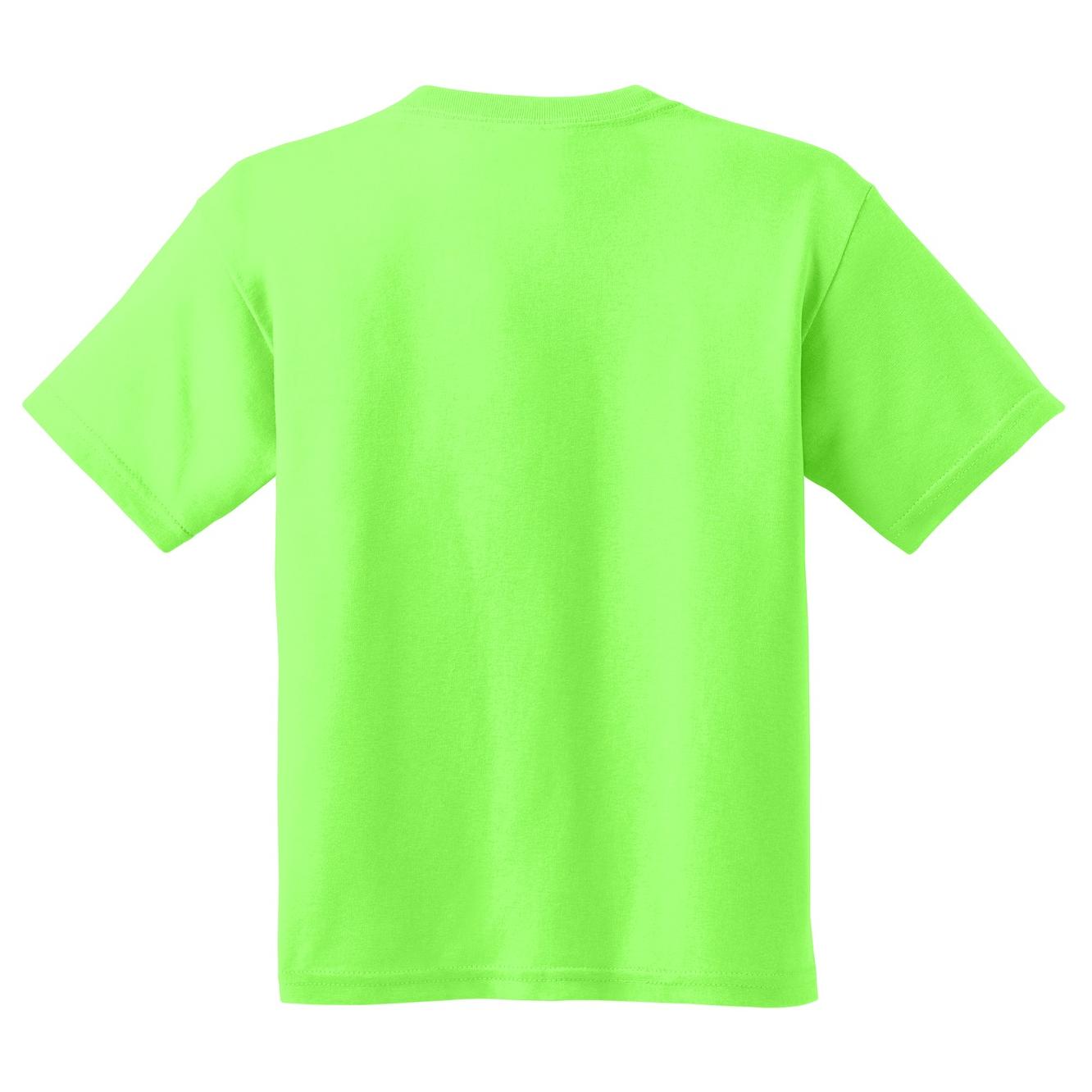Gildan 5000B Youth Heavy 100% Cotton T-Shirt Neon Green Full