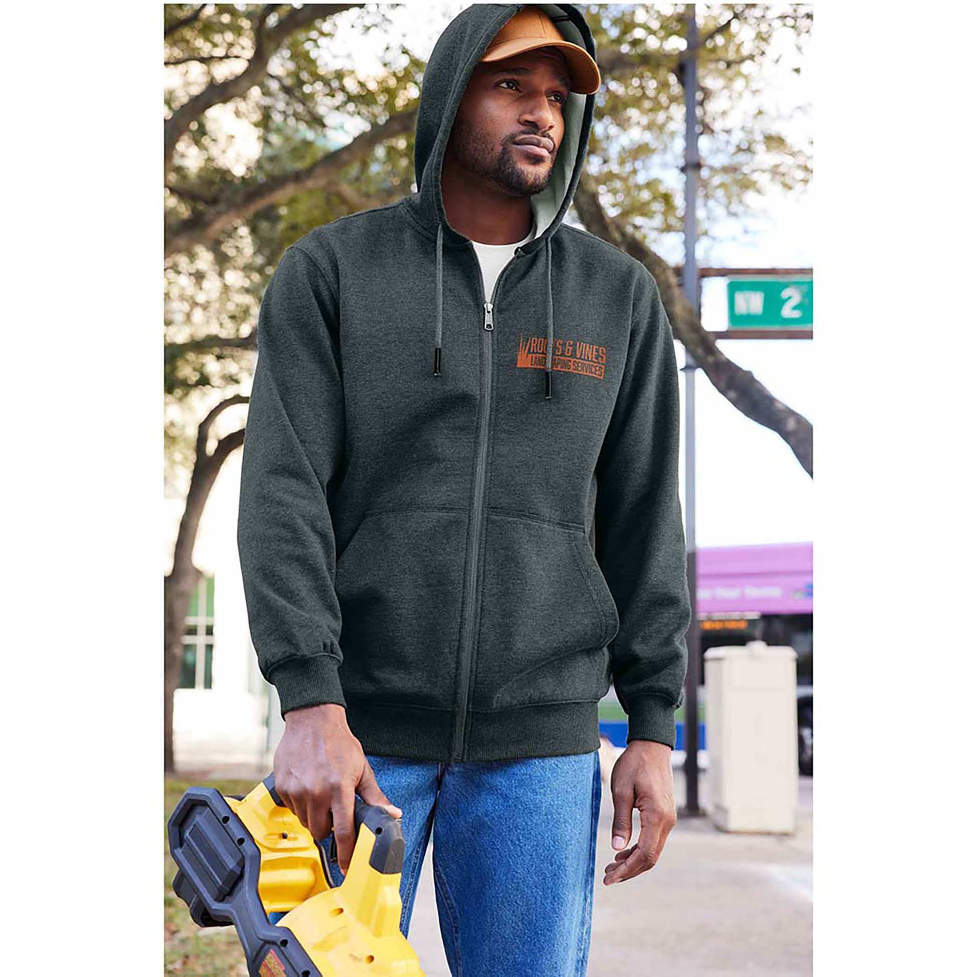 CornerStone CSF631 Tough Fleece Full-Zip Hoodie - Charcoal Heather