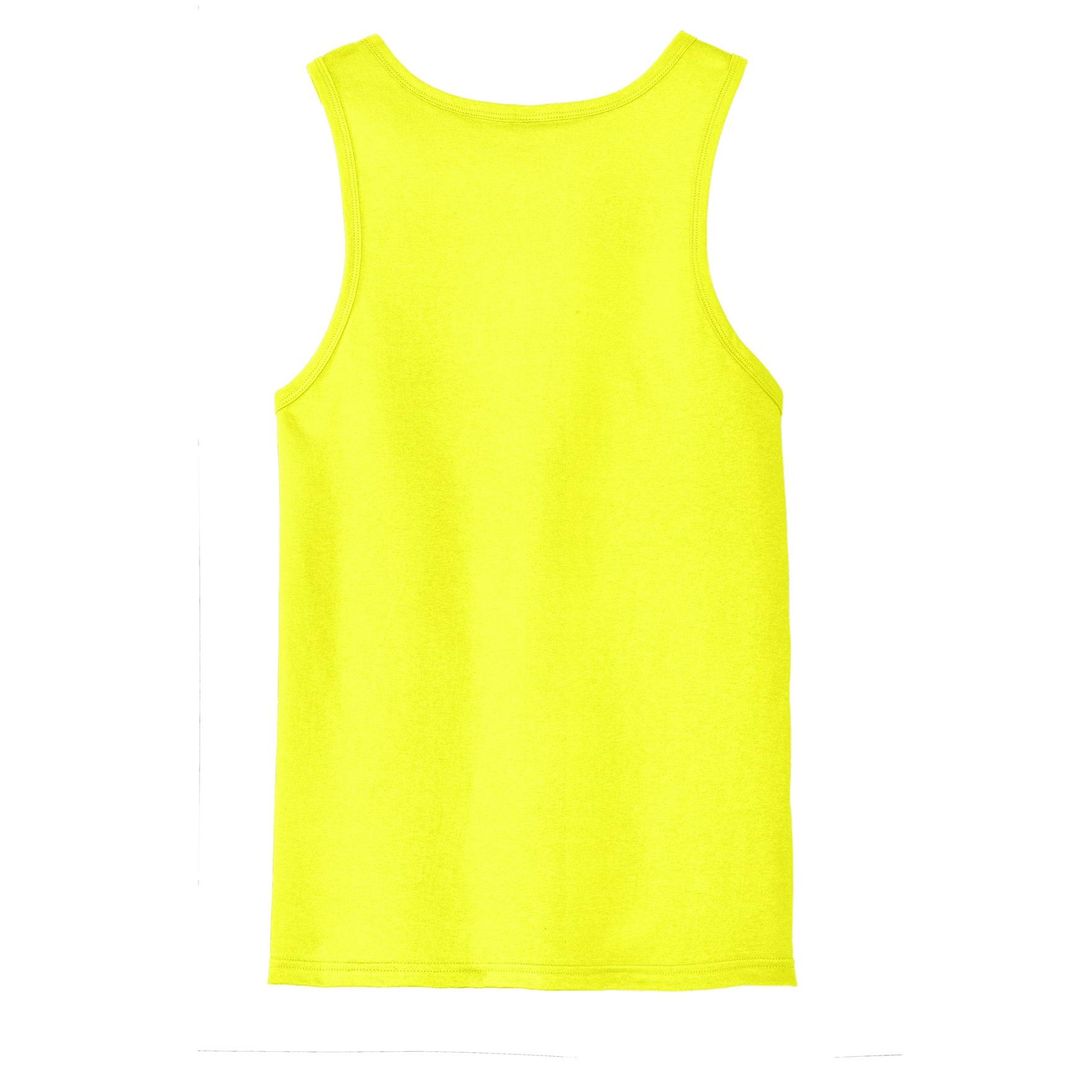 neon yellow sleeveless shirt