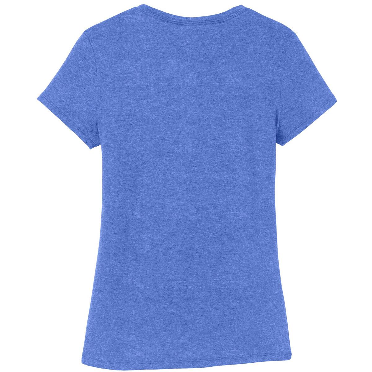 District Made DM130L Ladies Perfect Tri Crew Tee - Royal Frost ...