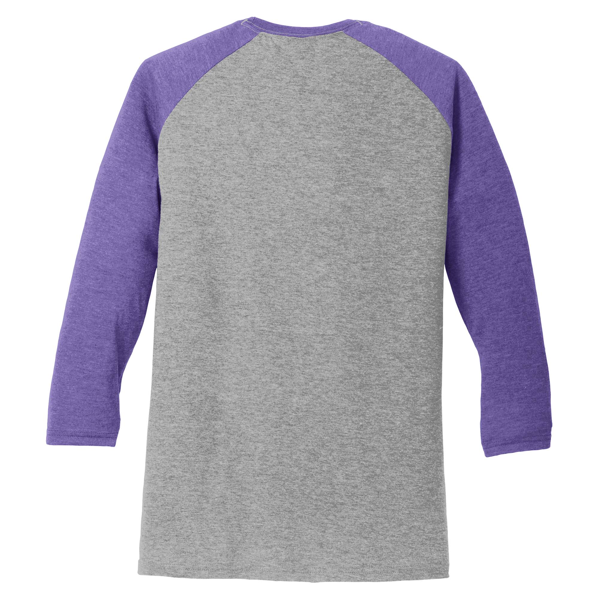 District DM136 Perfect Tri 3/4-Sleeve Raglan Grey Frost/White L