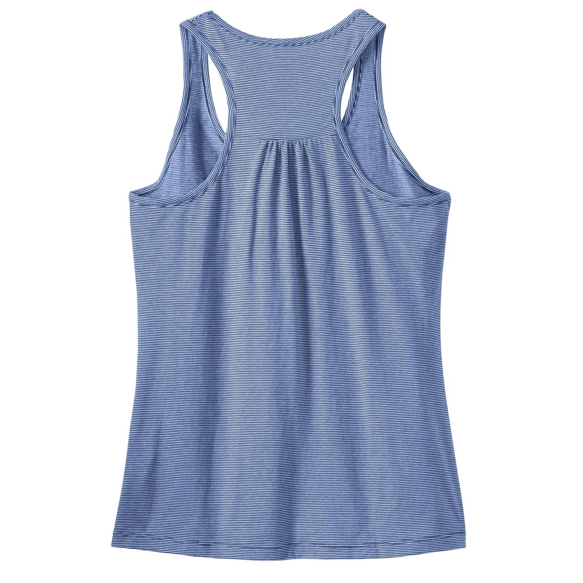 District Made DM421 Ladies Mini Stripe Gathered Racerback Tank - Lapis ...