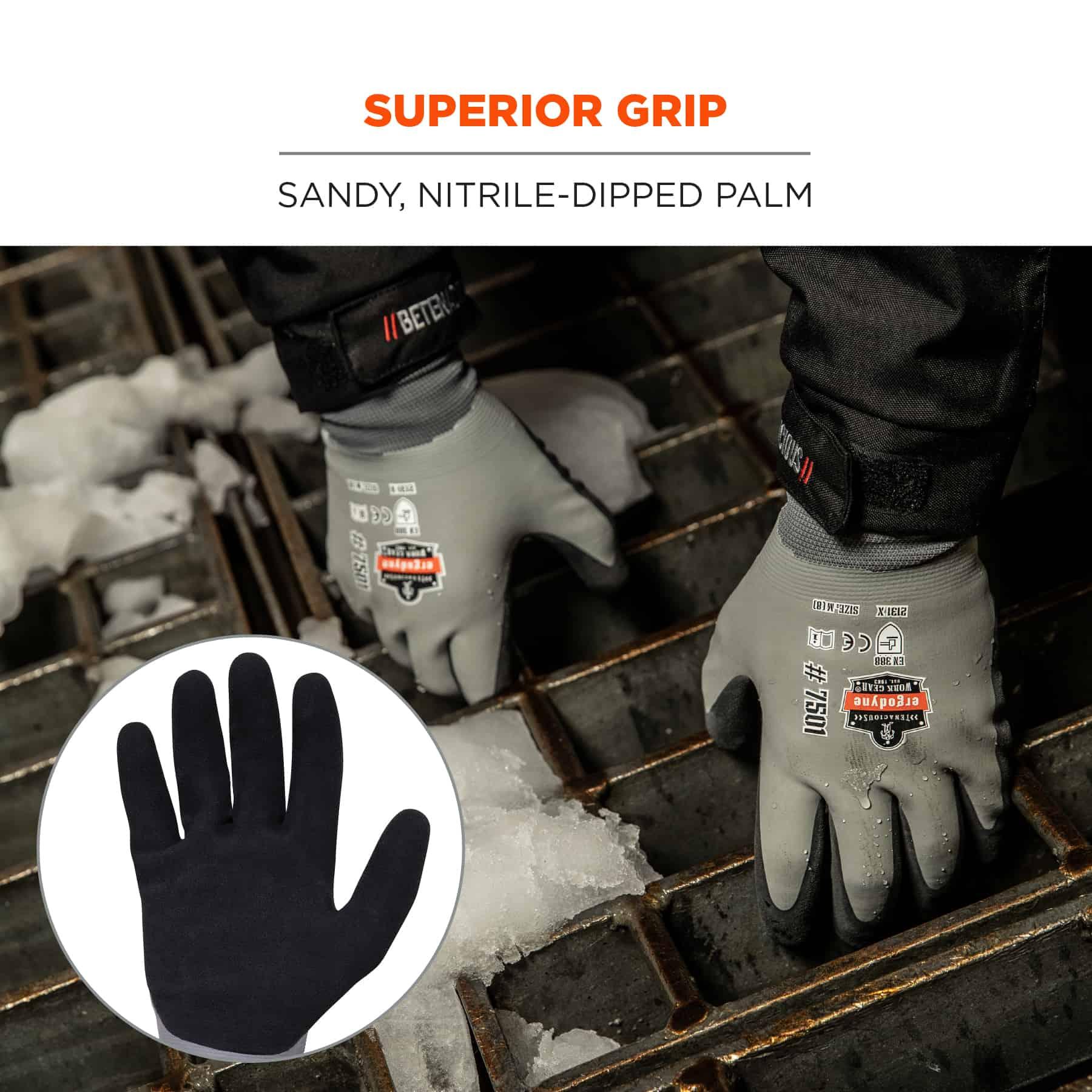 Portwest Arctic Winter Grip Glove - Nitrile Sandy - A146