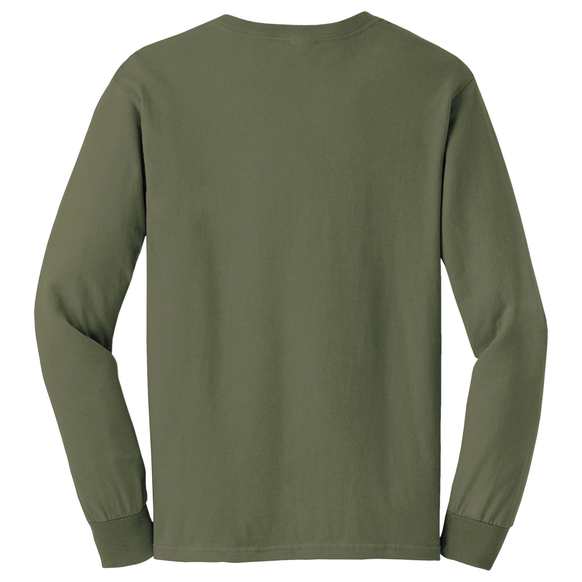 Gildan G2400 Ultra Cotton Long Sleeve T-Shirt - Military Green | Full ...