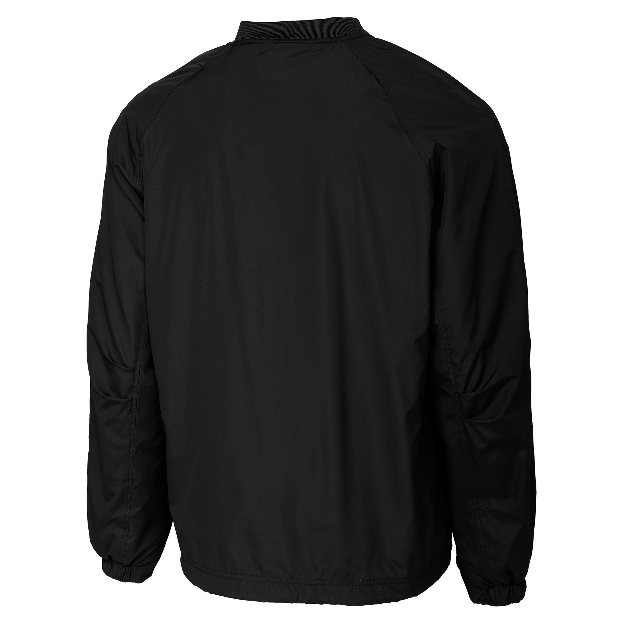 Sport-Tek JST72 V-Neck Raglan Wind Shirt - Black | Full Source