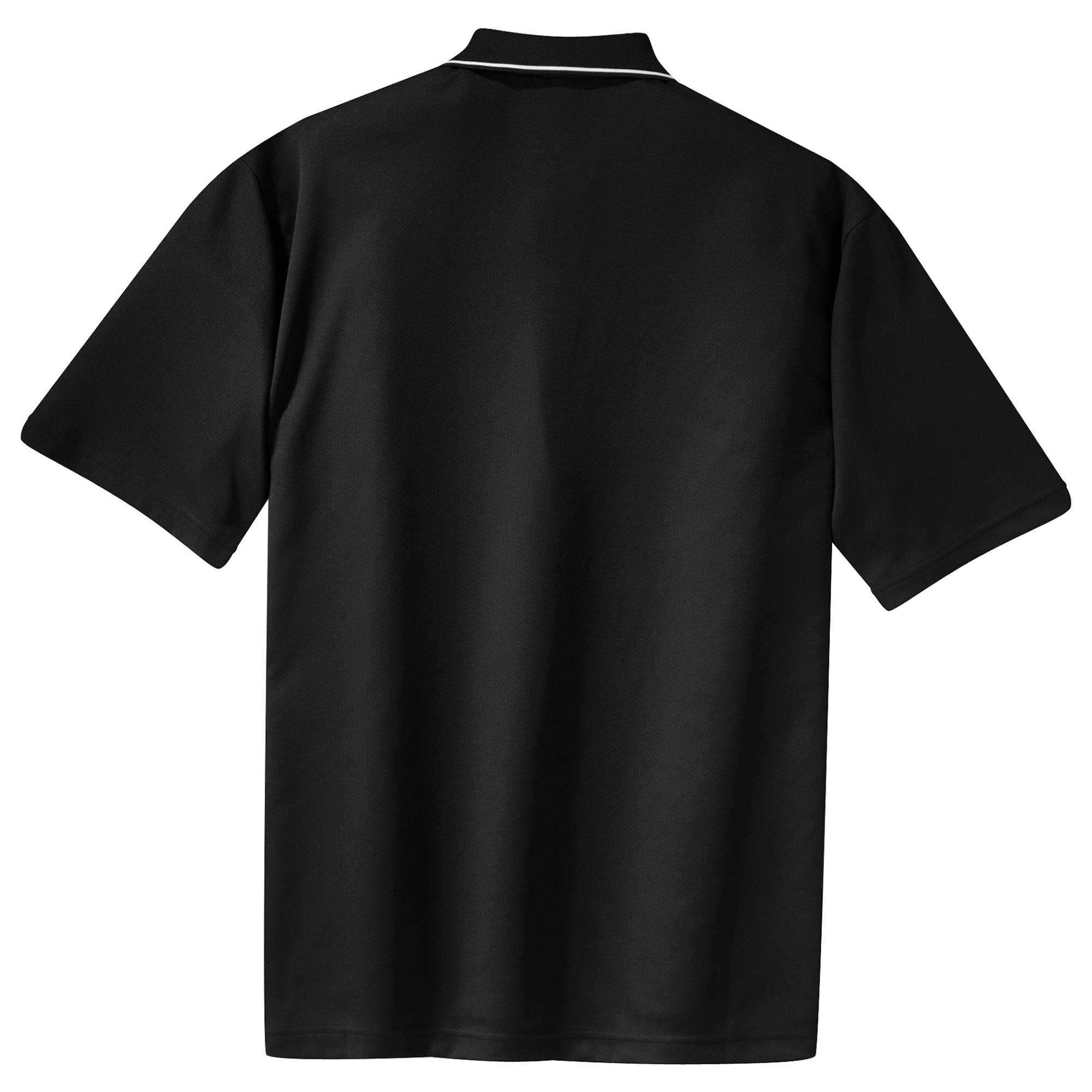 Sport-Tek K467 Dri-Mesh Polo with Tipped Collar and Piping - Black ...