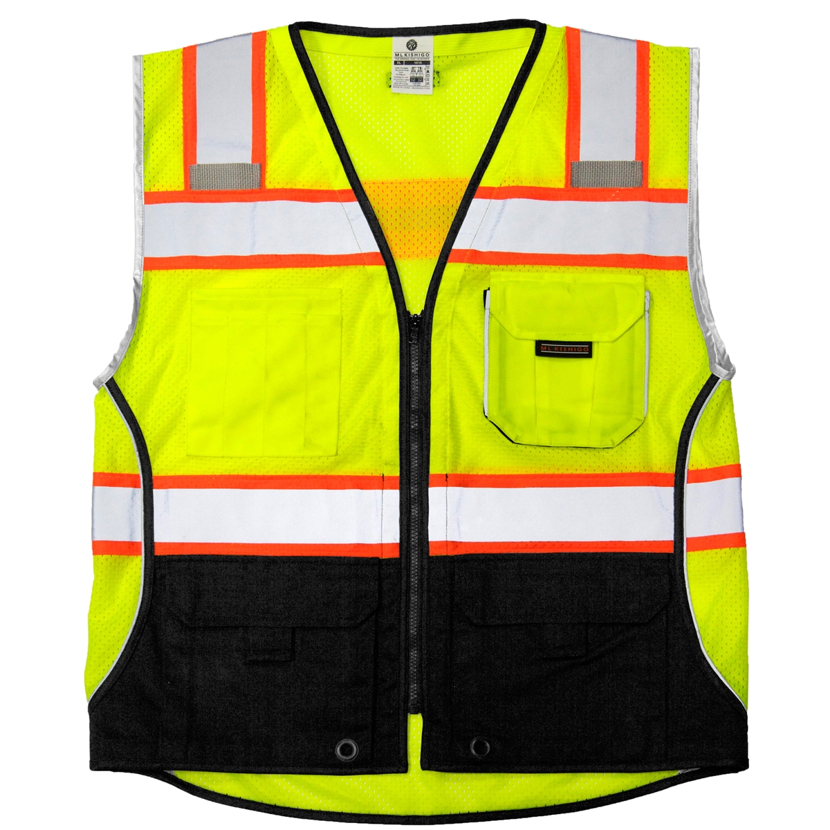 Kishigo 1515 Black Series Black Bottom Safety Vest - Yellow