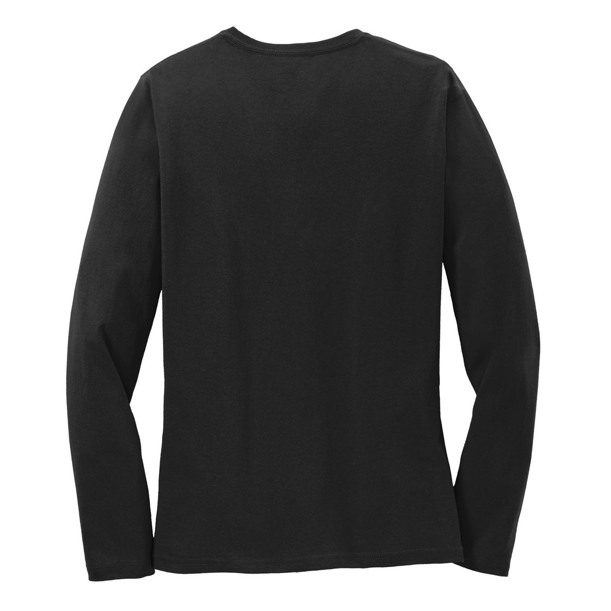 T-shirt Femme Manches Longues Port & Company - 100% Coton, Coupe Regular, Col Rond, Basique Noir