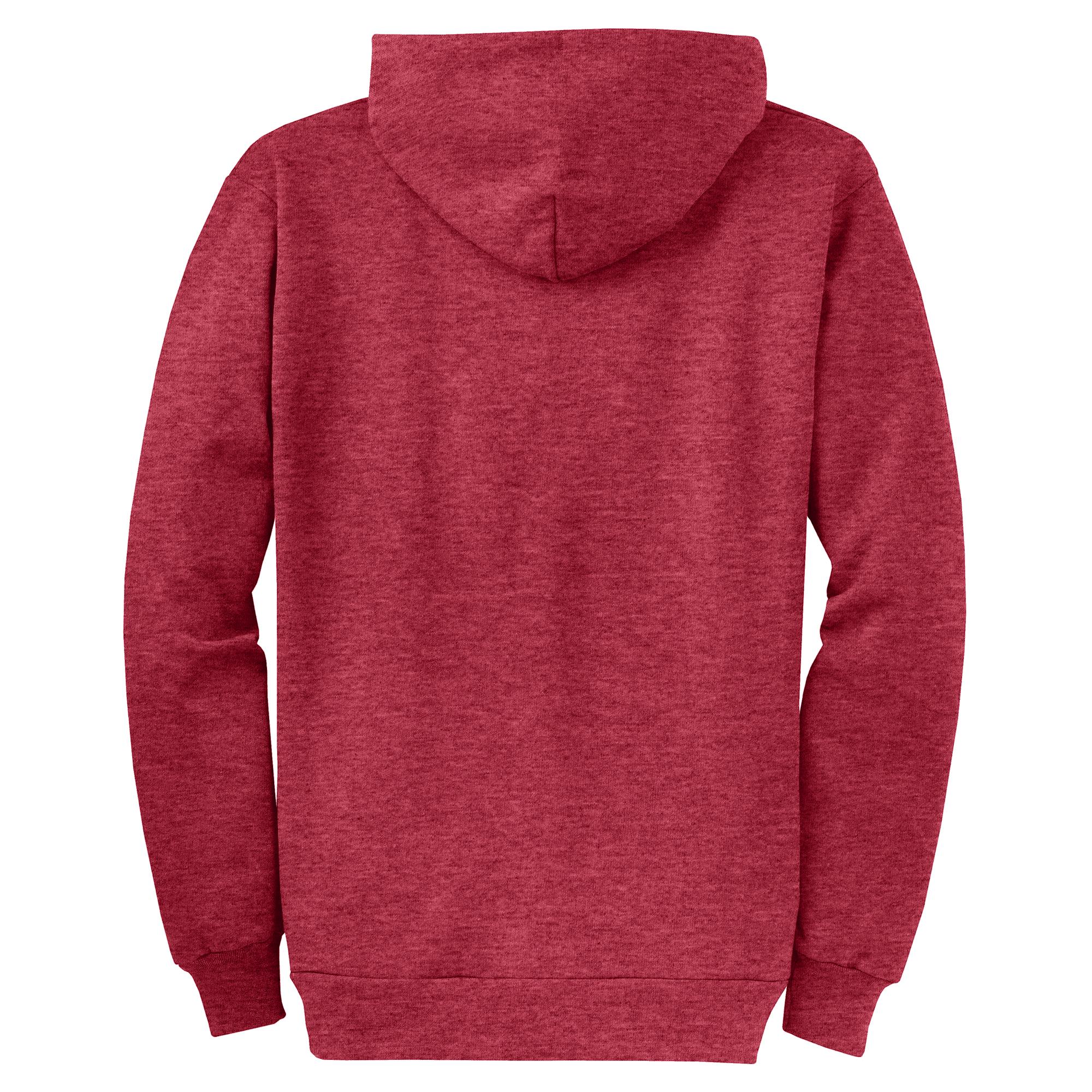Port & Company Mens Ultimate Full Zip Hooded Sweatshirt,X-Large,Maroon.Maroon 