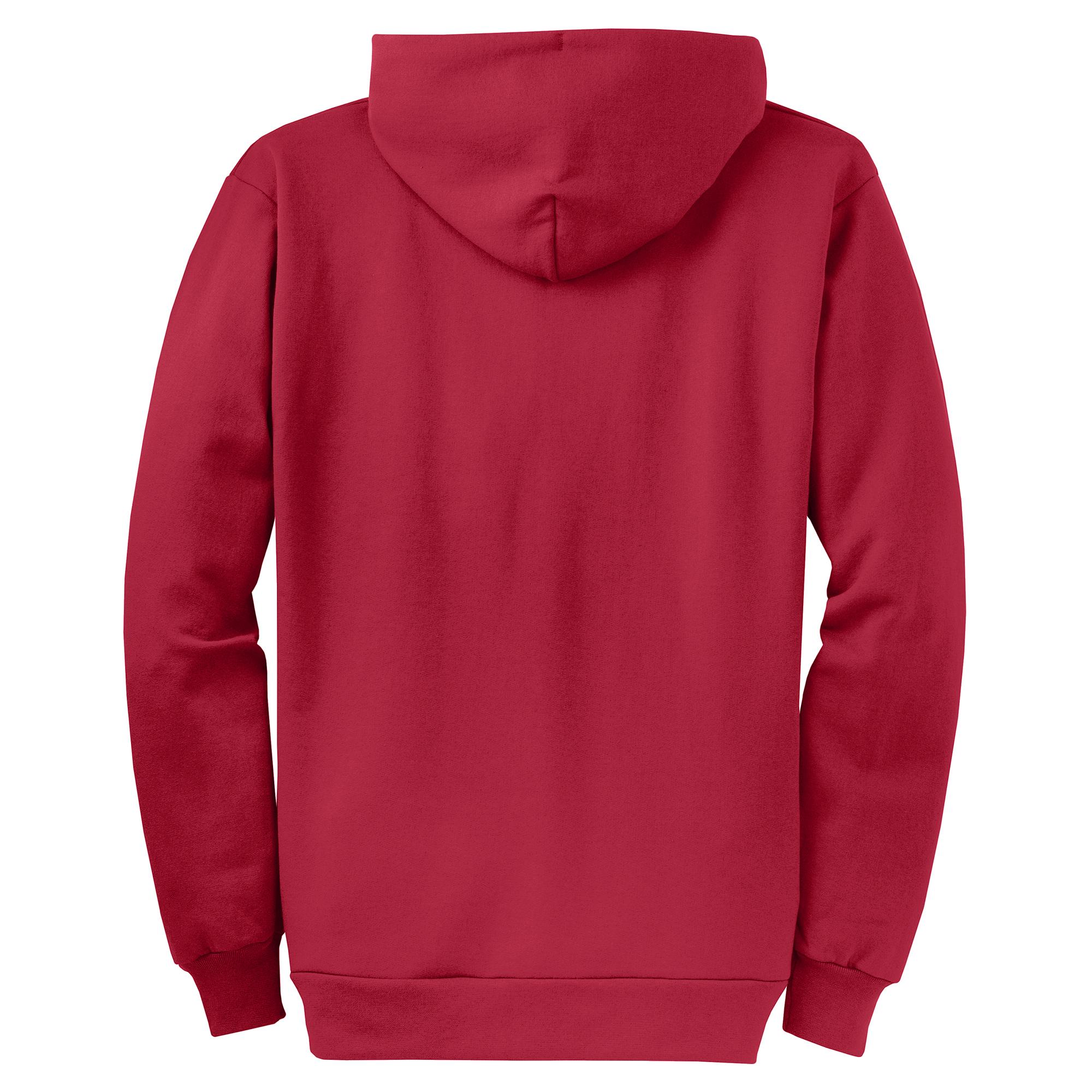 Port & Company PC78ZH Core Fleece Full-Zip Hooded Sweatshirt - Red ...