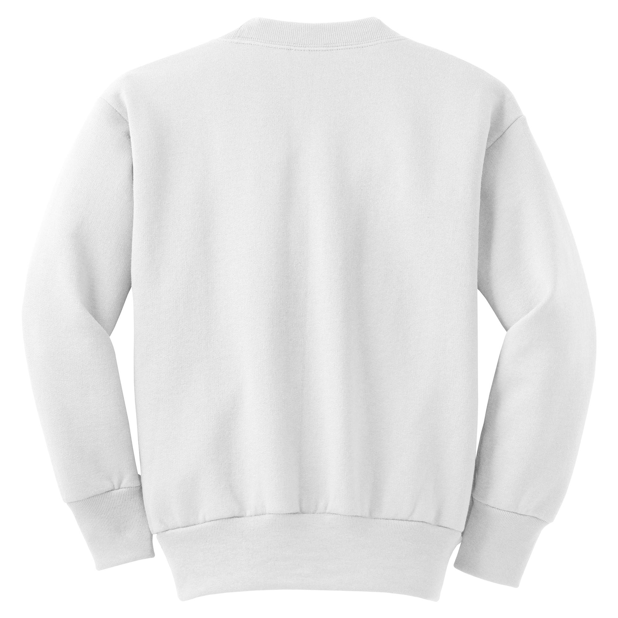 Port Company PC90Y Youth Core Fleece Crewneck Sweatshirt White Full Source