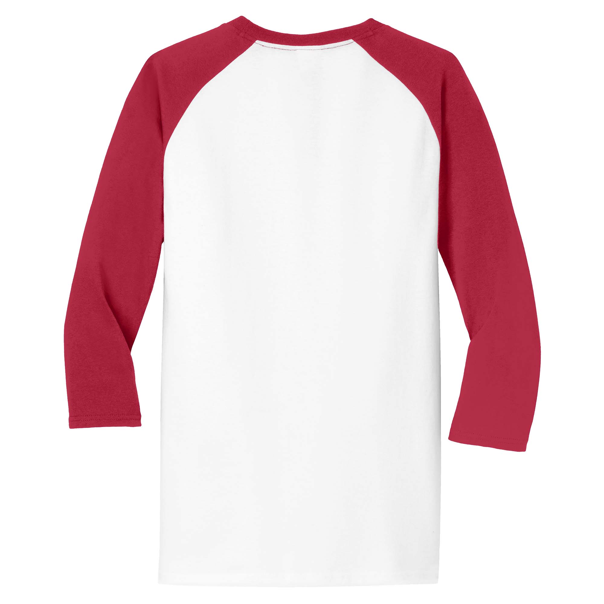 Port & Company PC55RS 3/4Sleeve Raglan TShirt White/Red Full Source