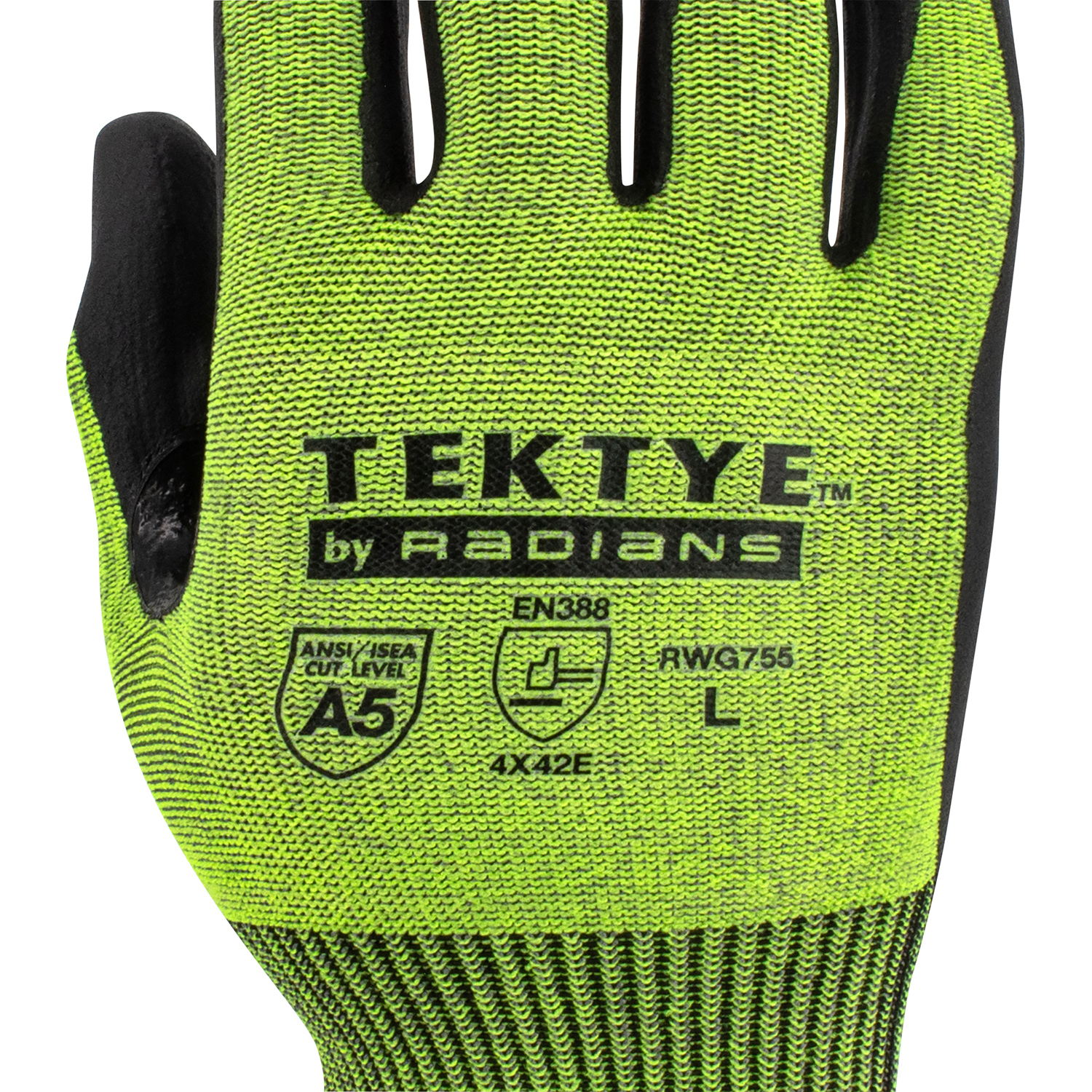 Radians RWG755 TEKTYE Cut Level A5 Nitrile Palm Work Gloves | Full Source