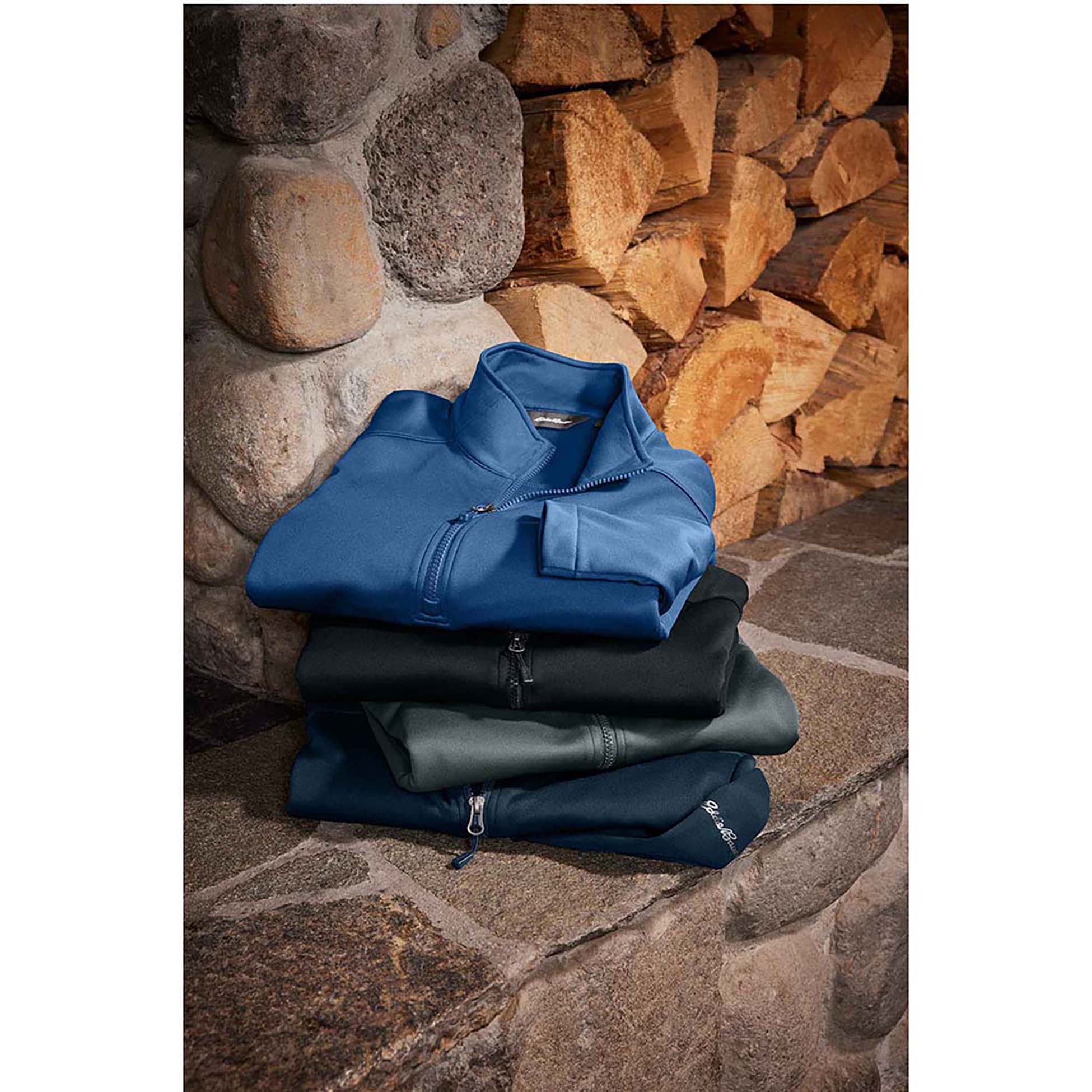 Eddie Bauer EB2360 Smooth Mid Layer Fleece 1/2-Zip - River Blue