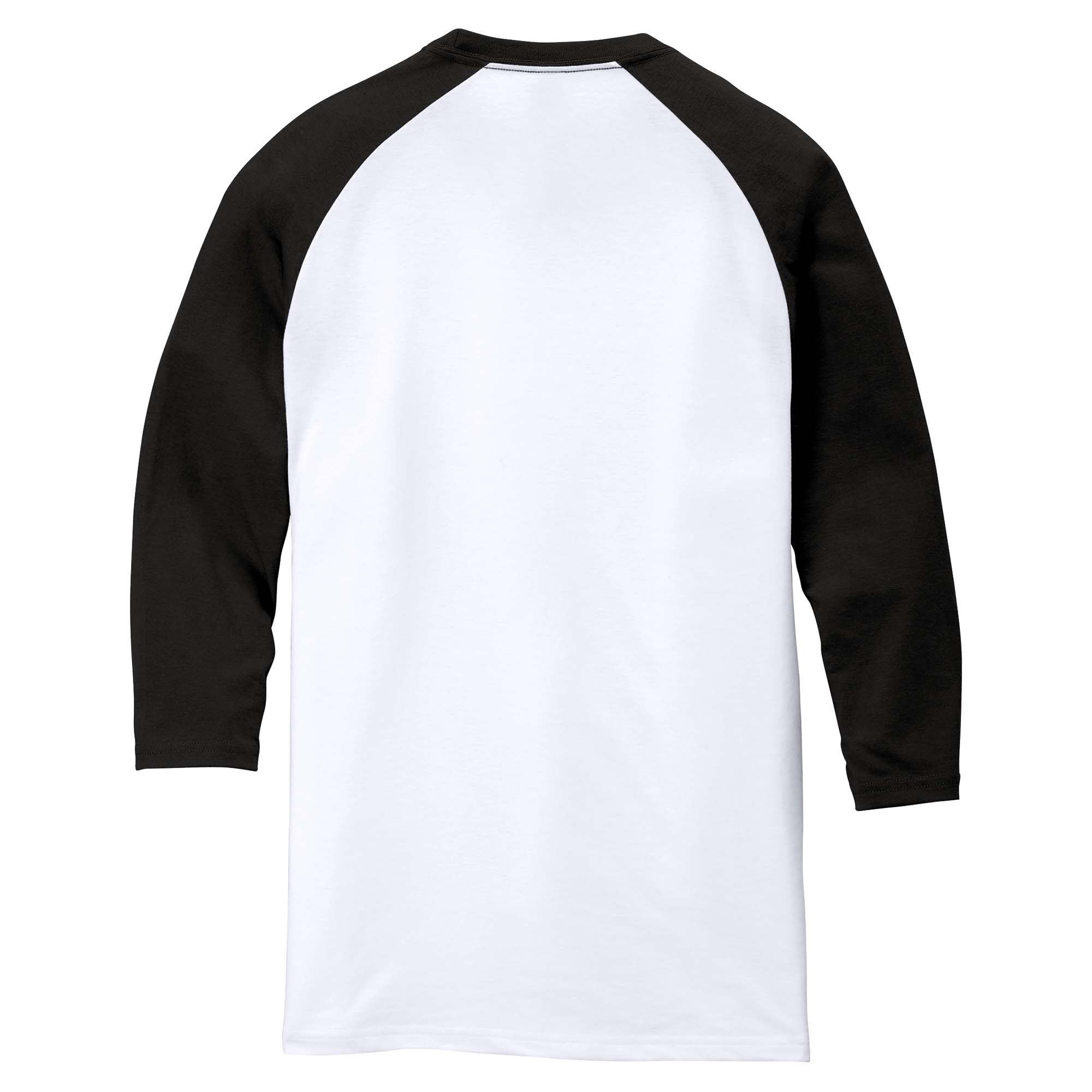 District DM136 Perfect Tri 3/4-Sleeve Raglan - Black/White | Full Source