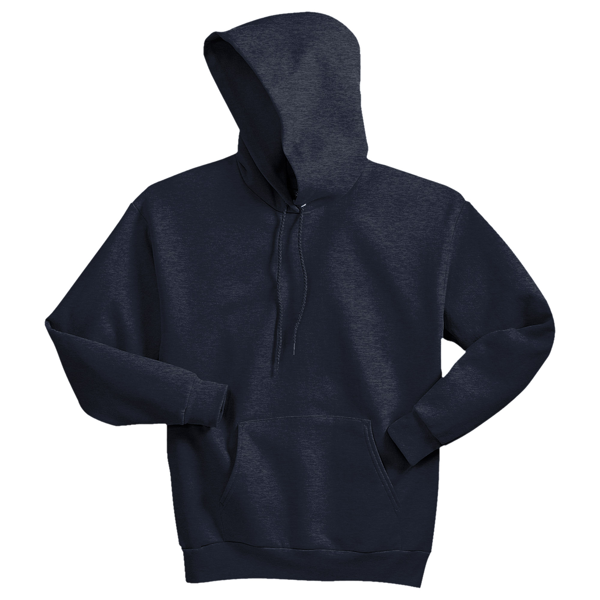 Hanes P170 EcoSmart Pullover Hooded Sweatshirt - Heather Navy | Full Source